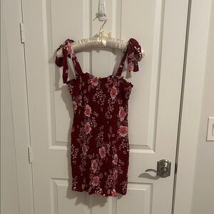 Free People Red and Pink Floral Dress